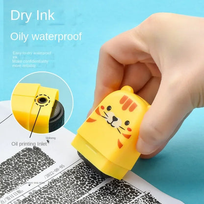 Confidential Data Guard Roller Stamp Cartoon ID Protection Stamp for Privacy & Identity Theft Seal