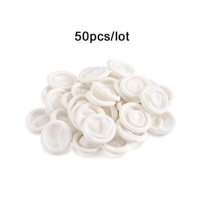 50/100Pcs Protective Fingertip Natural Rubber Gloves Disposable Latex Finger Cots for DIY Epoxy Resin Molds Making Tools - 50