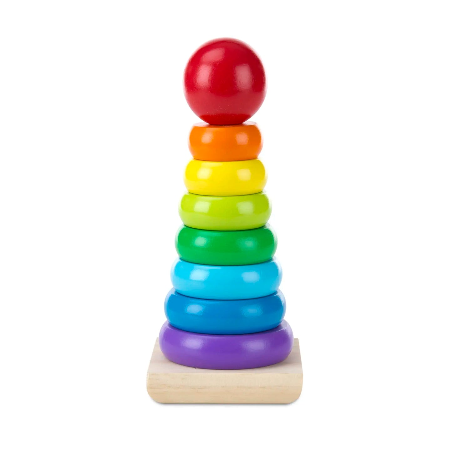Rainbow Stacker Wooden Ring Educational Toy Kids Tower Stack Up Blocks Color Shape Game Baby Montessori Toys for Children Gif