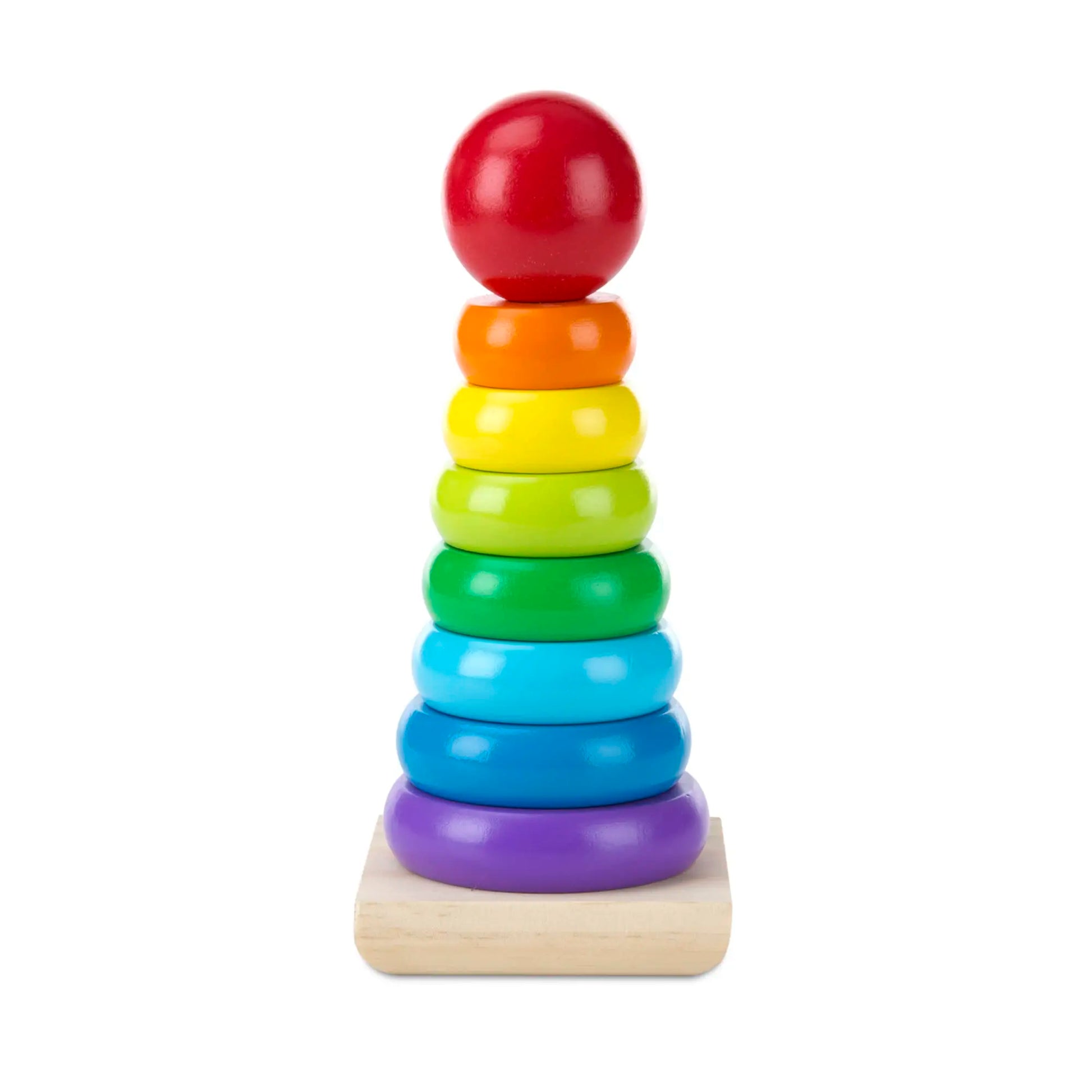 Rainbow Stacker Wooden Ring Educational Toy Kids Tower Stack Up Blocks Color Shape Game Baby Montessori Toys for Children Gif