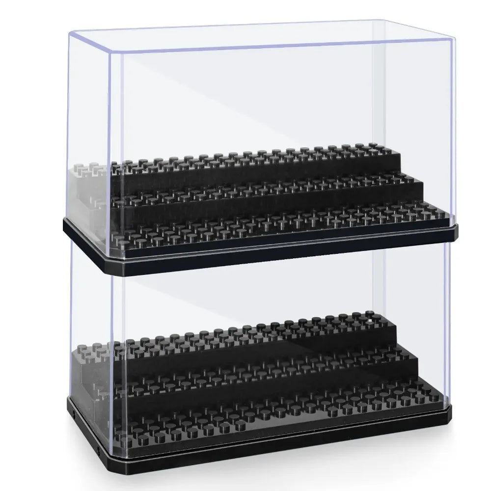 Acrylic Minifigures Display Case, Stackable and Dustproof Building Block Display Box for Lego Action Figure Toys Storage