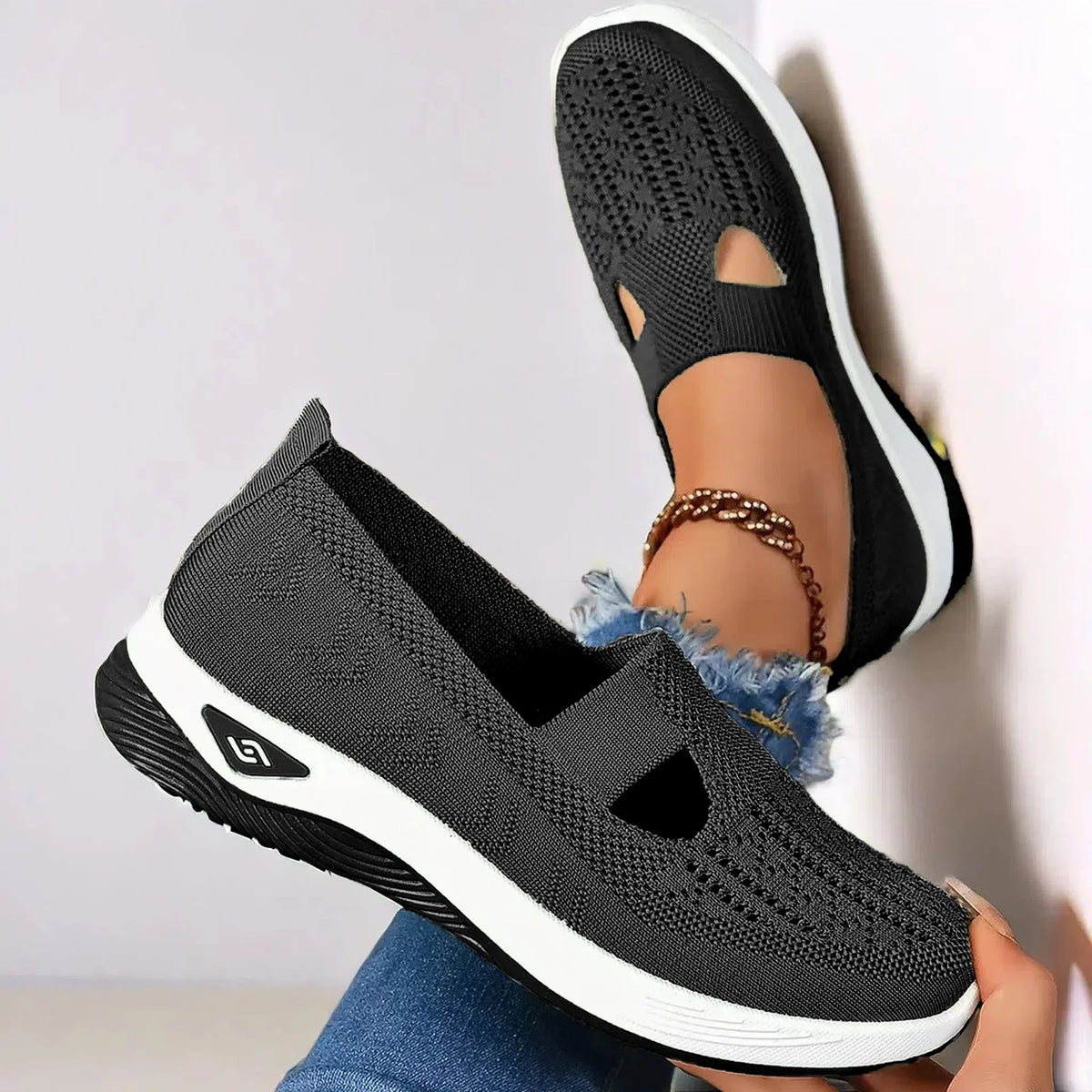 Summer Breathable Non-slip Soft Sole Elderly Shoe Women's Casual Shoes Middle-aged and Elderly Walking Flat Shoes Fo Women