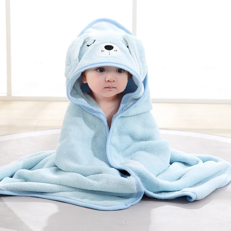 Cartoon Animal Baby Bath Towels Soft Newborn Hooded Towel Blanket Toddler Bathrobe Warm Sleeping Swaddle Wrap for Boys Girls 