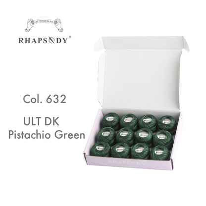 Rhapsody Size #8 Pearl Cotton Crochet Thread Embroidery Craft Needle Cross Stitch Egyptian Cotton Mercerized 12 Balls Set - 6