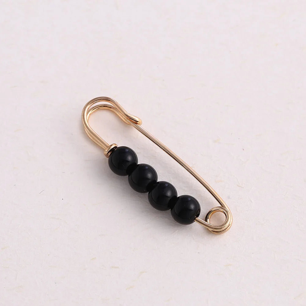 Women New Cute Imitation Pearl Rhinestone Brooch Anti-lighting Skirt Waist Pin Fashion Jewelry Accessories Gifts - 3.8CM 2205