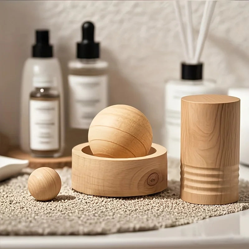 Car & Home Essential Oil Diffuser - Made of Wood Mini Cute Natural Fragrance Diffuser Suitable for Bedroom Living Room Bathro