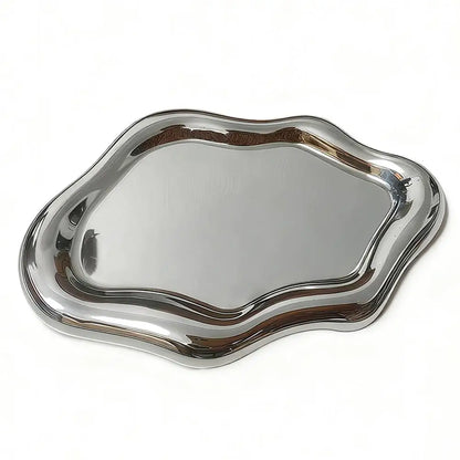 Simple Jewelry Storage Tray Creative Cloud Shapes Electroplated Jewelry Earrings Ring Display Desktop Dish - B