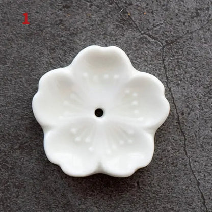 Cherry Blossom Incense Burner Home Ceramic Decor Stick Holder Aromatherapy Censer Office Teahouse Ornament