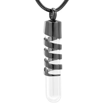 Clear Glass Tube Cremation Urn Jewelry Ashes Holder Necklace Keepsake Memorial Pendant Stainless Steel Cremation Jewelry