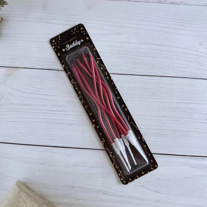 12/48pcs/1case Birthday Candles Spiral Cake Candles Long Thin Cake Candles For Wedding Party And Cake Decoration - 6pcs Red X