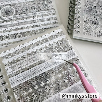Original 32 Sheets PET Transparent Sticker Book Korean Scrapbooking Stickers For Journal Hand Book Stationery