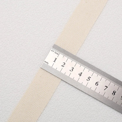 5yards 10/15/20/25/30/40/50mm Cotton Herringbone Webbing Tape Beige/White/Black High Tenacity Twill Binding Ribbon For Garmen