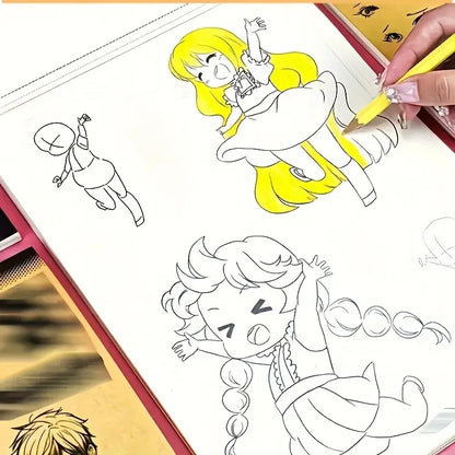 Anime Character Line Art Drawing Book for Beginners - 48 Pages of Simple Hand-Drawn Outlines for Tracing & Practice Painting