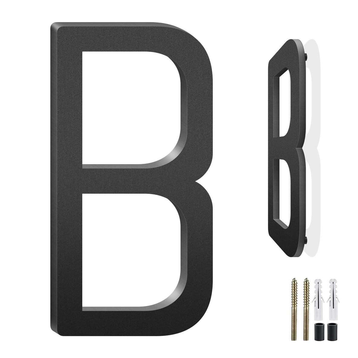 3-10 Inch Floating Aluminum House Address Numbers Letters, Modern Metal House Numbers for Outside, Black Metal Door Address L