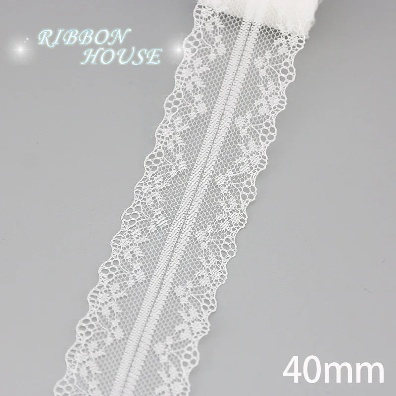 (5 yards/roll) white Lace fabric Webbing Decoration Lovely gift packing polyester Material - 19