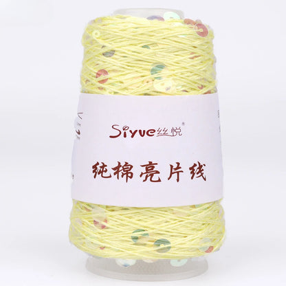 Crochet Sequin Yarn, 100g Cotton Thread, Hand Woven Yarn for DIY Accessories, Knitting Yarn for Fashion Projects, Unique Birt