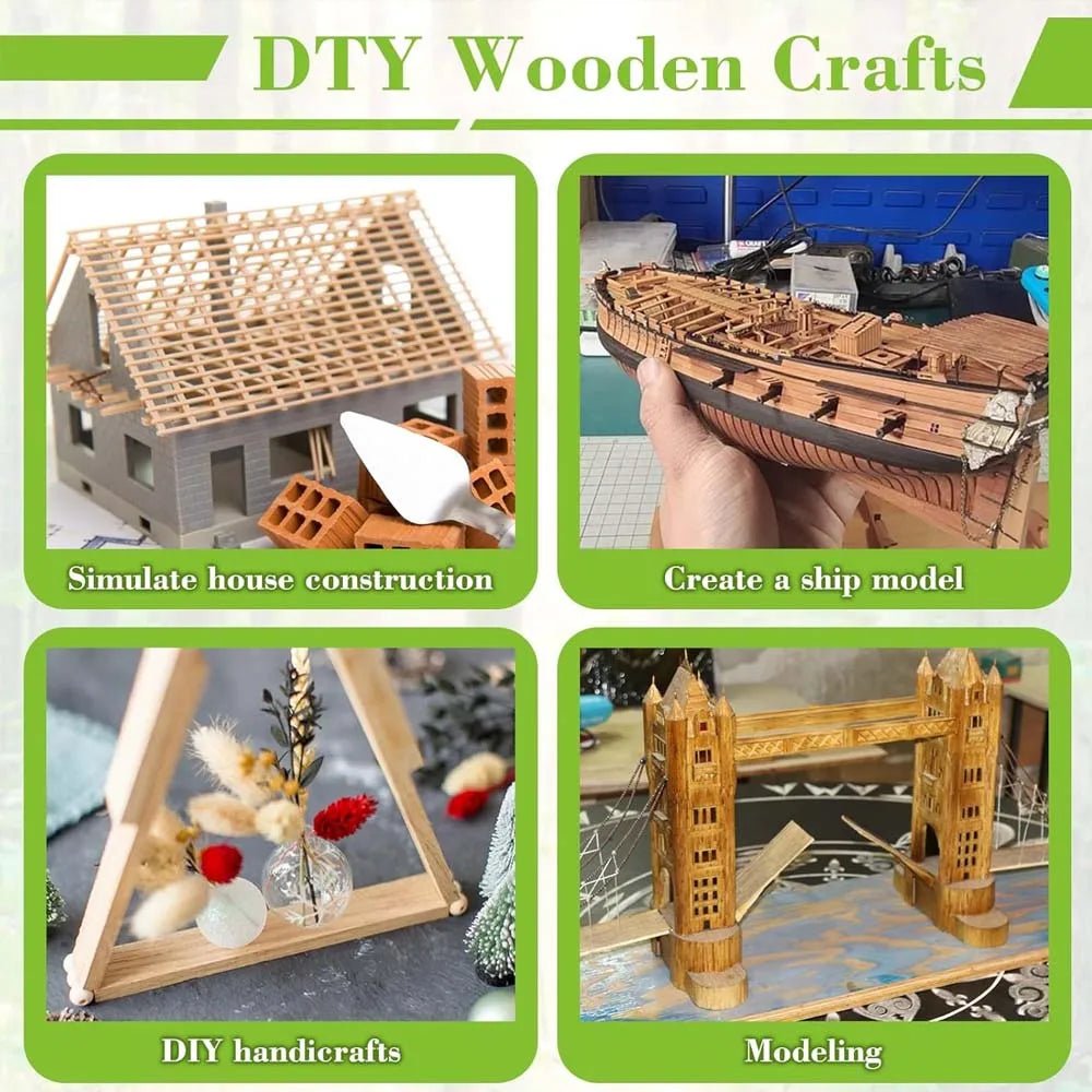 20/50pcs Wood Sticks, Square Hardwood Dowels, Untreated Wooden Slats, Wooden Dowels, Wooden Sticks for Making Wood Crafts