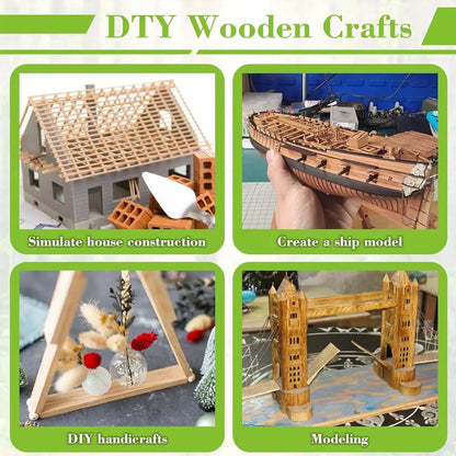 20/50pcs Wood Sticks, Square Hardwood Dowels, Untreated Wooden Slats, Wooden Dowels, Wooden Sticks for Making Wood Crafts