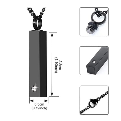 Cremation Jewelry Urn Necklace for Ashes for Men Women Keepsakes for Ashes Stainless Steel Memorial Bar Pendant Necklaces