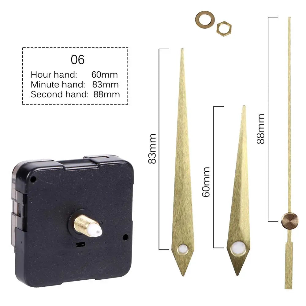 Clock Mechanism Silent Quartz Movement Machine Wall Hands Pointer Set Clockwork Table Long Shaft DIY Watches Repair Parts - 3