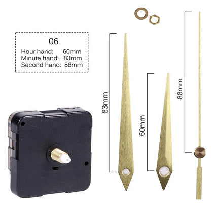 Clock Mechanism Silent Quartz Movement Machine Wall Hands Pointer Set Clockwork Table Long Shaft DIY Watches Repair Parts - 3