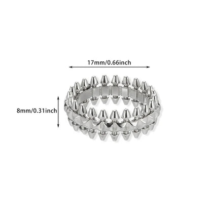 Stainless Steel Vintage Bullet Rings for Women Gold Color Geometric Rings Boho Jewelry Hip Hop Party Wedding Jewelry Gifts - 