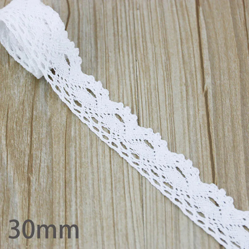Lace Ribbon Trim, White Beige Cotton Embroidered Ribbon, 5 Meter Sewing Fabric, DIY Craft Materials, Elegant Lace for Gift Wr