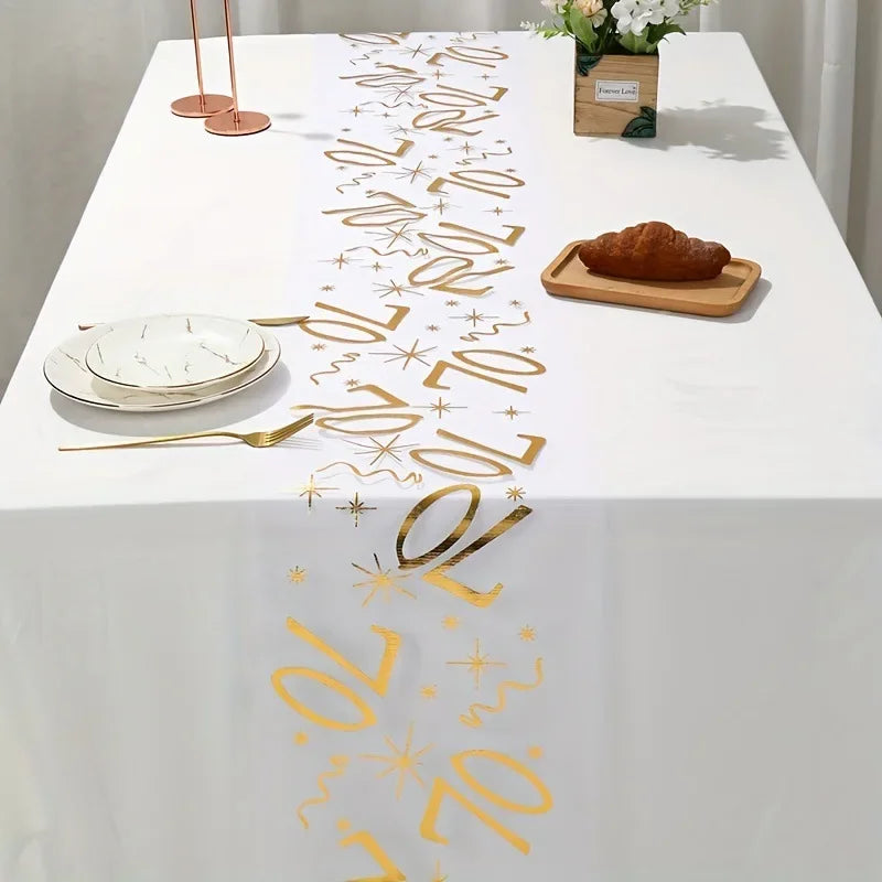 20th 30th 60th Birthday Table Runner Decor for 20 30 60 Birthday Table Party Supplies 3M Gold Table Runner Roll Birthday Deco