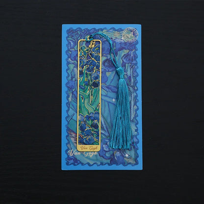 1 Pcs Lytwtw's Creative Metal Book Mark Vintage Oil Painting Bookmark Office School Supplies Funny Gift Stationery Items - H