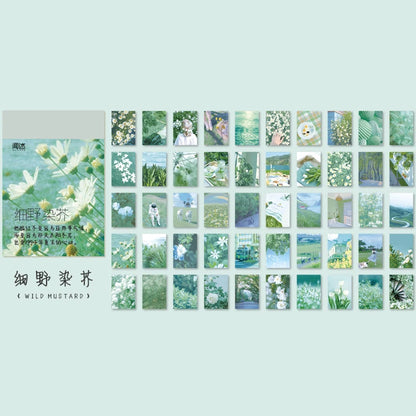 Yoofun 50 Sheets Natural Scenery&Art Paintings Stationery Stickers Book Aesthetic Landscape Cute Scrapbooking Planner Journal