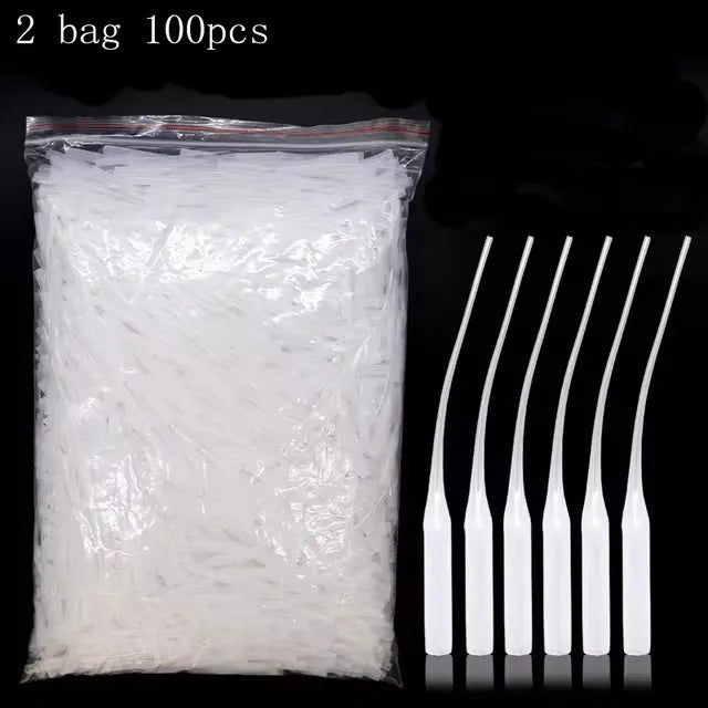 Glue Tips, 100pcs Plastic Glue Micro-Tips Glue Extender Precision CA Glue Applicator for Arts Crafts Hobby Projects Guitar - 