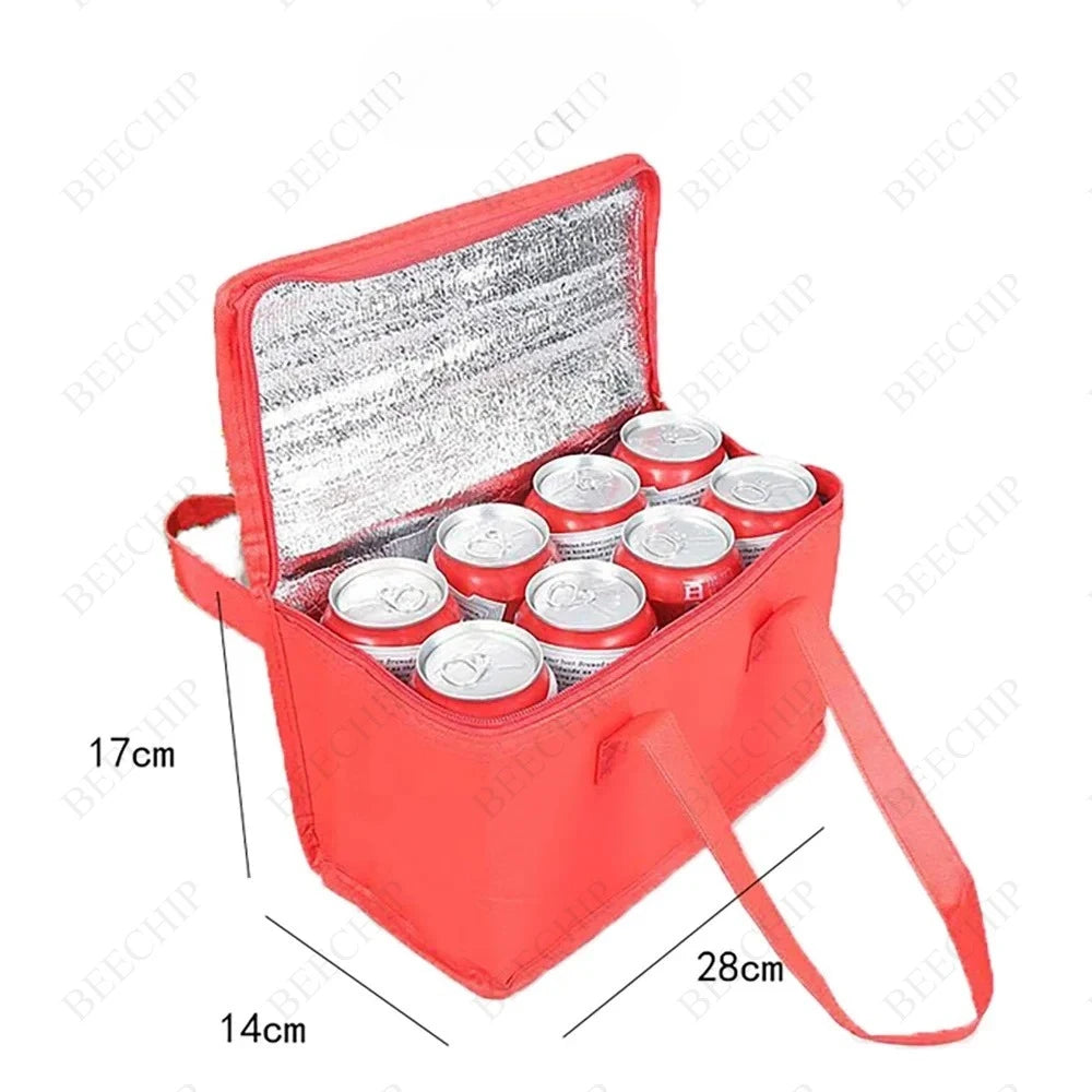 Portable Lunch Cooler Bag Folding Insulation Picnic Ice Pack Food Thermal Bag Drink Carrier Insulated Bags Beer Delivery Bag