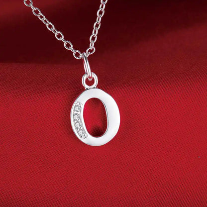 26 Letters 925 Sterling Silver Necklace Pendant Zircon For Women Exquisite Student Girlfriend Jewelry Accessories Wedding Gif
