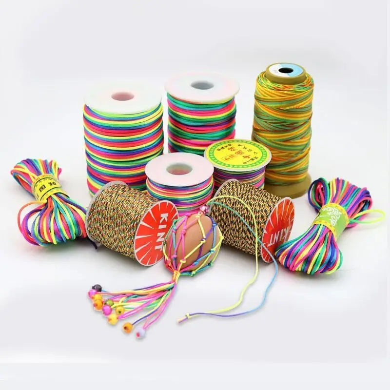 10Meters/lot 0.4-1.5mm Black Nylon Cord Thread Chinese Knot Macrame Cord Bracelet Braided String DIY Tassels Beading Thread