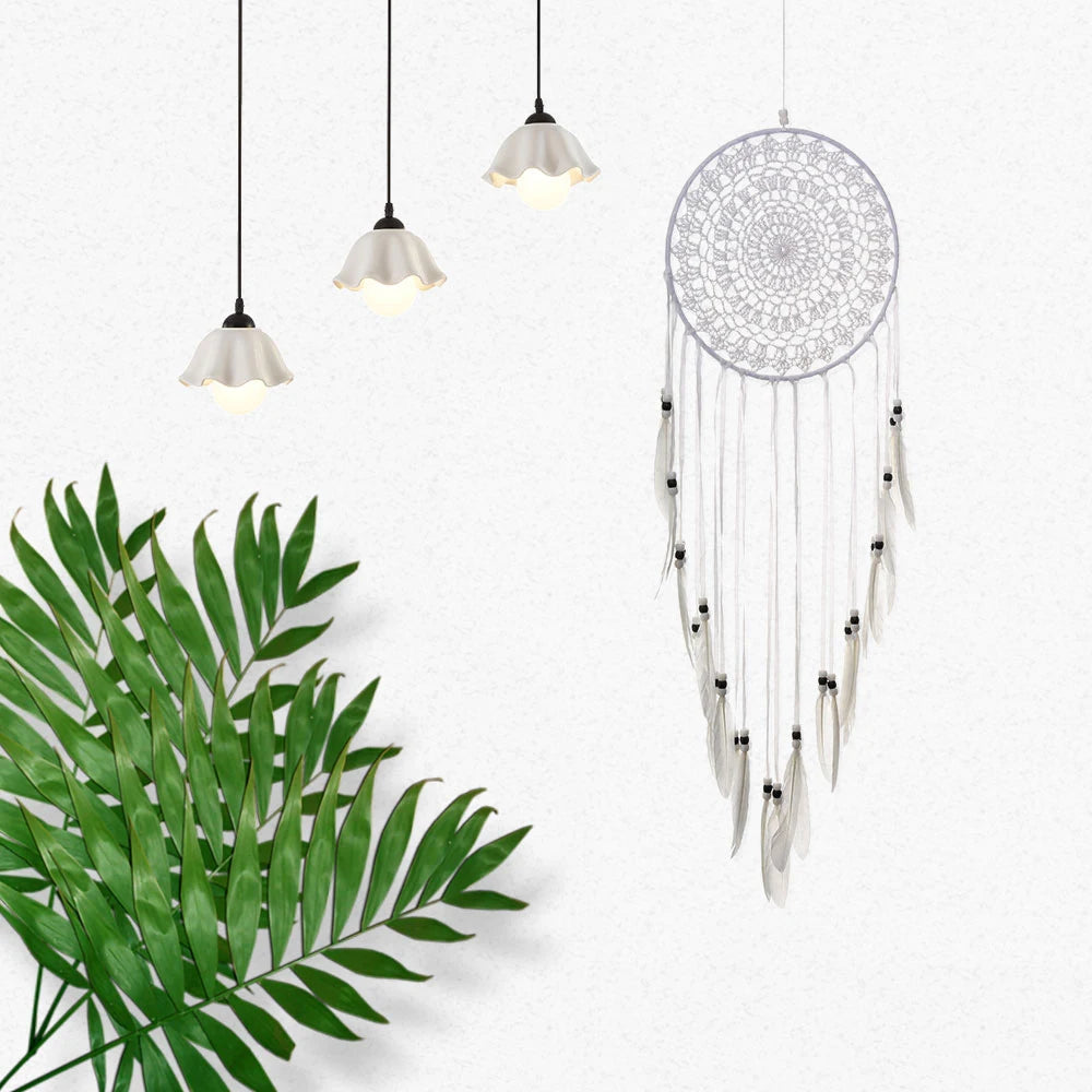 Macrame Dream Catcher Bohemian Leaf Wall Hanging Nordic Decor Boho Tapestry Ornaments for Home Living Room Kids Room Decorati