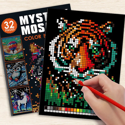 Digital Coloring Book, Patterns of 32 Animals and Interesting Things Complete Coloring with Corresponding Numbers Drawing Boo