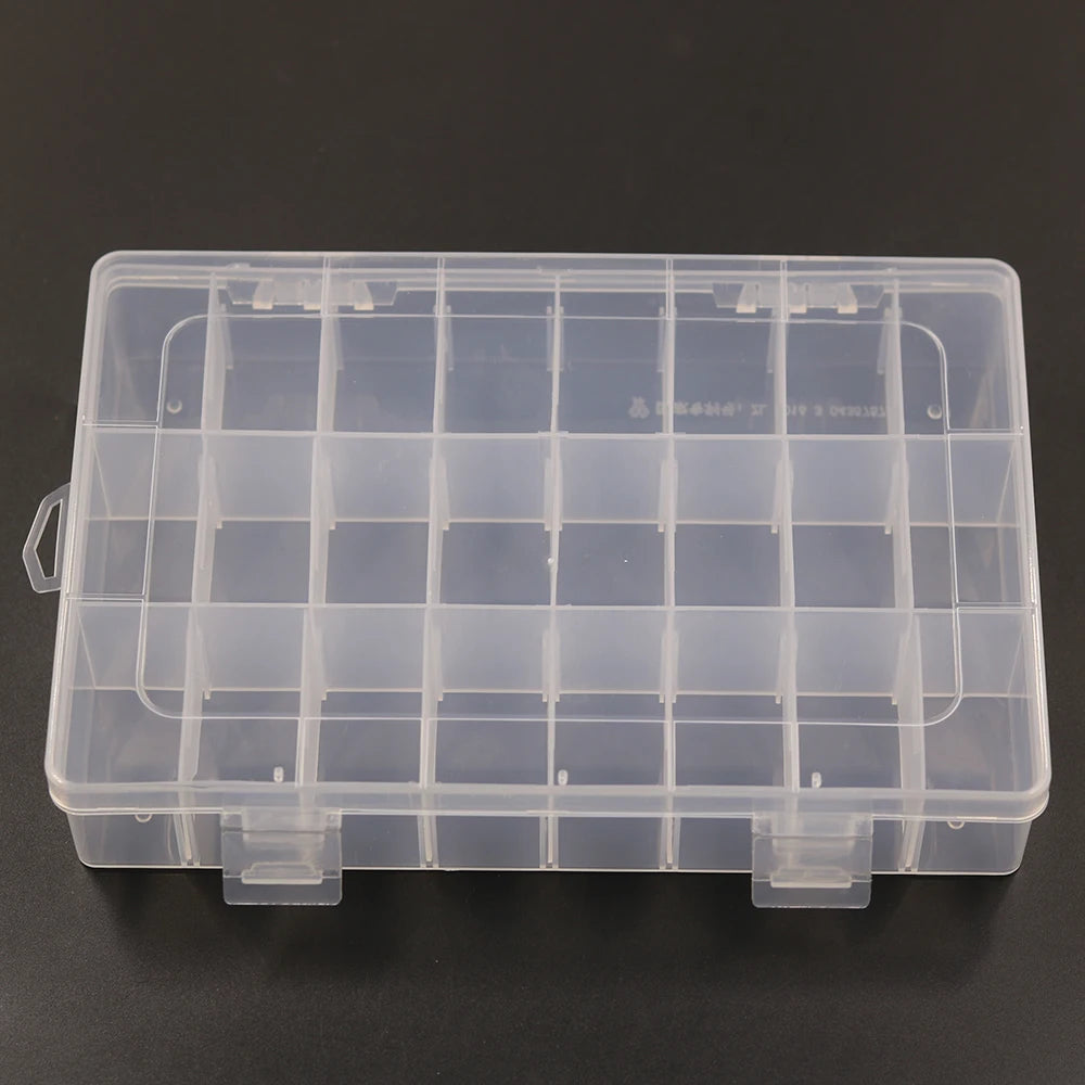 24 Grids Transparent Plastic Embroidery Floss Storage Box Floss Bobbins Storage Organizer DIY Cross Stitch Sewing Tools - 24 