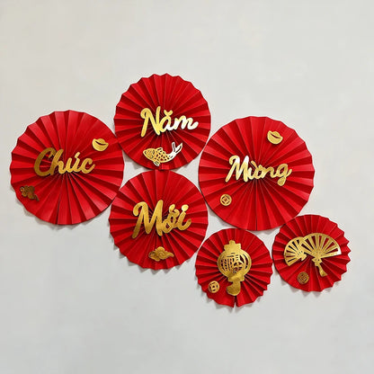 Vietnamese Spring Festival Decorations Paper Flowers Hanging Ornament 2026 New Year Home Decoraitons Room Wall Decor - S32