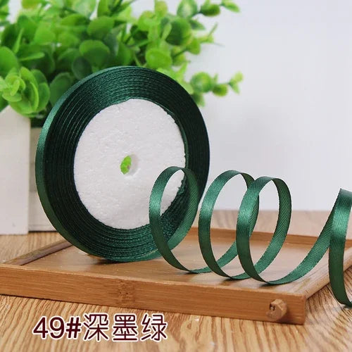25Yards 6mm Silk Satin Ribbons for Crafts Bow Handmade Gift Wrap Partys Christmas Wedding Decorative Artificial Accessories -