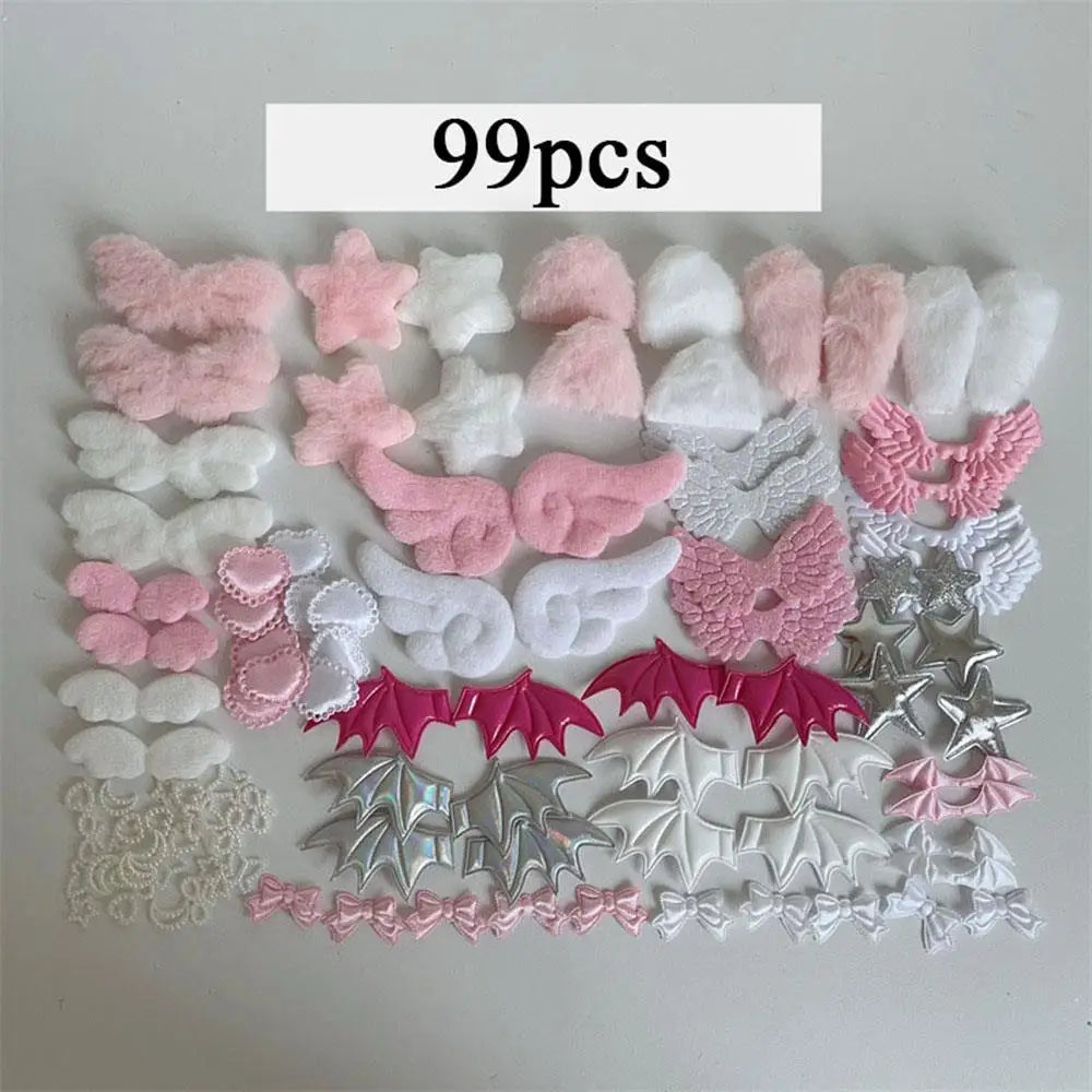 99pcs/set Cartoon Card Cover Decoration Handmade Gift Decoration Home Deocr DIY Plush Ear Handmade Accessories DIY Accessorie