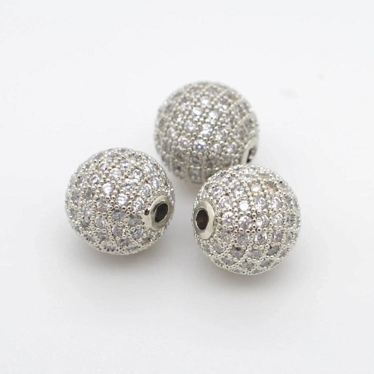 Beads for Jewelry Making Gold Silver Color Accessories Paved Zircon Spacer Bead String Beaded Diy Necklace Bracelet Chain Cha