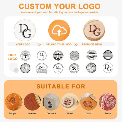 Customize Branding Iron Stamp Leather Stamp LOGO Personalized Heating Brass Embosser Seal Wood Cake Hamburger Craft Handmade 