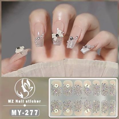 Nail Sticker Full Cover Waterproof Nail Art Manicure Decoration Sweet DIY Nail Decail Rhinestones Self Adhesive Manicure INS 