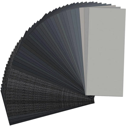 42-Piece Dry and Wet Sandpaper Set, Grits Ranging from 120 to 3000, 9X 3.6inch Inches, Suitable for Car Polishing, Wood Furni