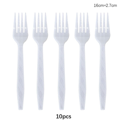 Disposable Knife Fork Spoon Cutlery Set Pink Blue Disposable Tableware Birthday Party Decorations Wedding Baby Shower Supplie