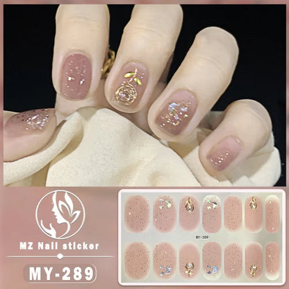 Nail Sticker Full Cover Waterproof Nail Art Manicure Decoration Sweet DIY Nail Decail Rhinestones Self Adhesive Manicure INS 