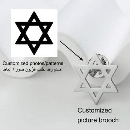 Personalized Company Logo Painting Image Custom Brooch Lapel Pins Stainless Steel Collar Pin Gift Badges Jewelry for Clothes