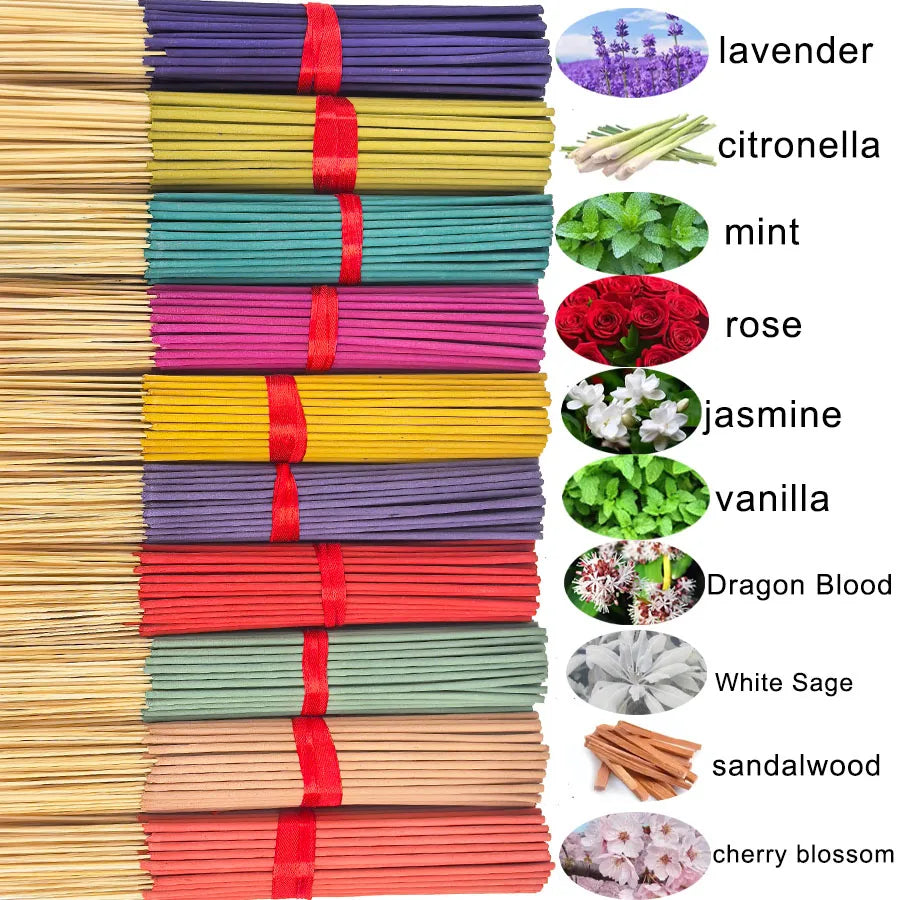 7 Sets of 140 Incense Sticks, Available in Four Seasonal Sets: Rose, Lavender, Sandalwood, Jasmine, Mint, Cherry Blossom, Her