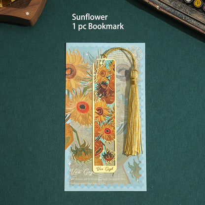 1 pc Retro Floral Painting Metal Bookmark Hollow Bronzing Bookmark With Tassel For Book Club Reader Writers Book Lovers Stude