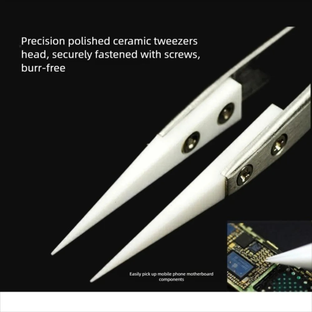 Stainless Steel Ceramic Tipped Tweezers Ceramic Tips Heat Pointed Resistant Heat Resistant Tweezer Fine Pointed Tip